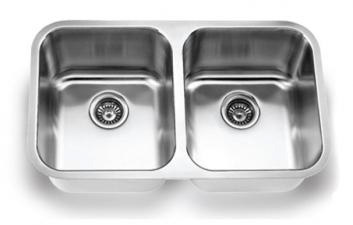 Avalon AV6 Oxford large equal double-bowl stainless-steel sink