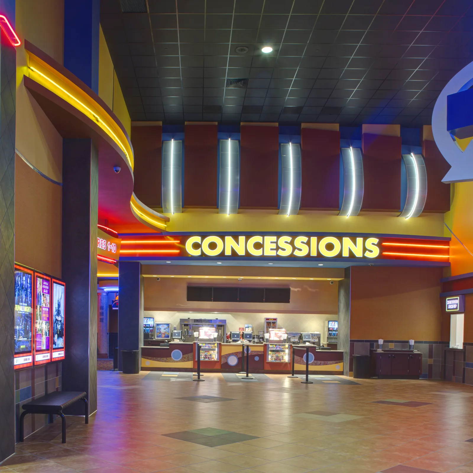 Finished concession area at Regal Cinemas in Sterling Virginia