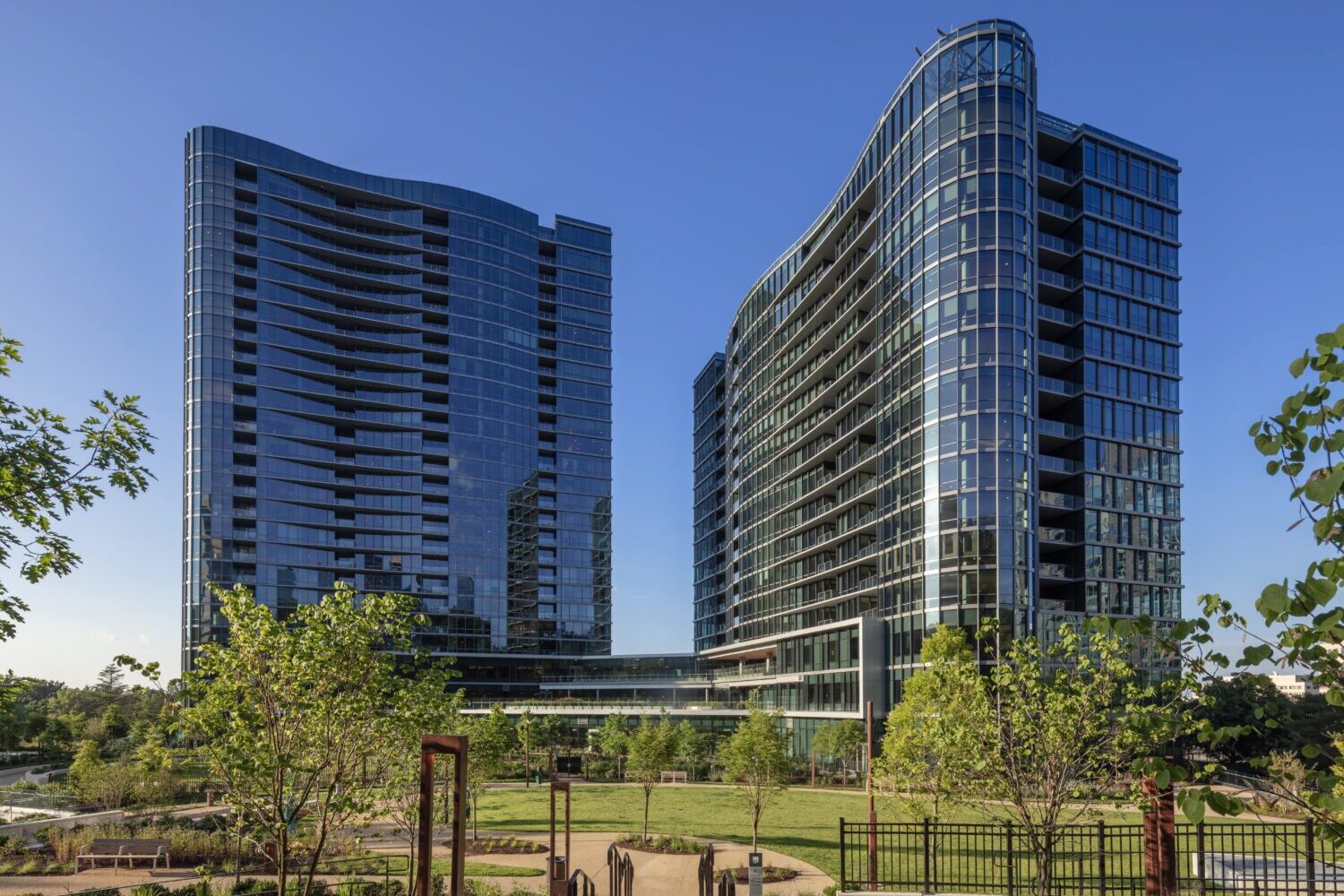 Exterior of The Mather senior living complex in Tysons Corner, Virginia